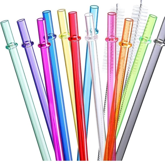 24-Pack Reusable Straws with Cleaning Brushes - 12 Colors! - Picture 5 of 11